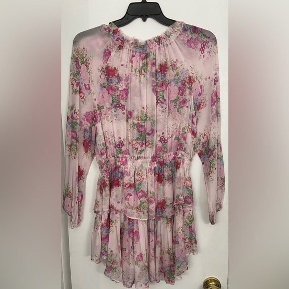 LoveShackFancy Popover Mini Dress Shimmering Springs Floral Size Large - Picture 2 of 5
